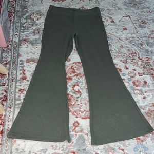 Waffle Knit Flare Pants
